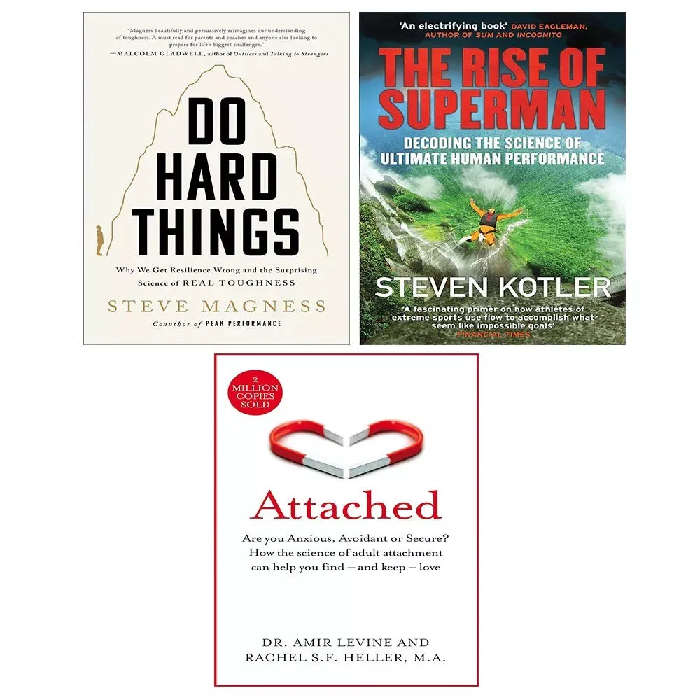 Do Hard Things Steve Magness (HB), Attached, Rise of Superman 3 Books Set