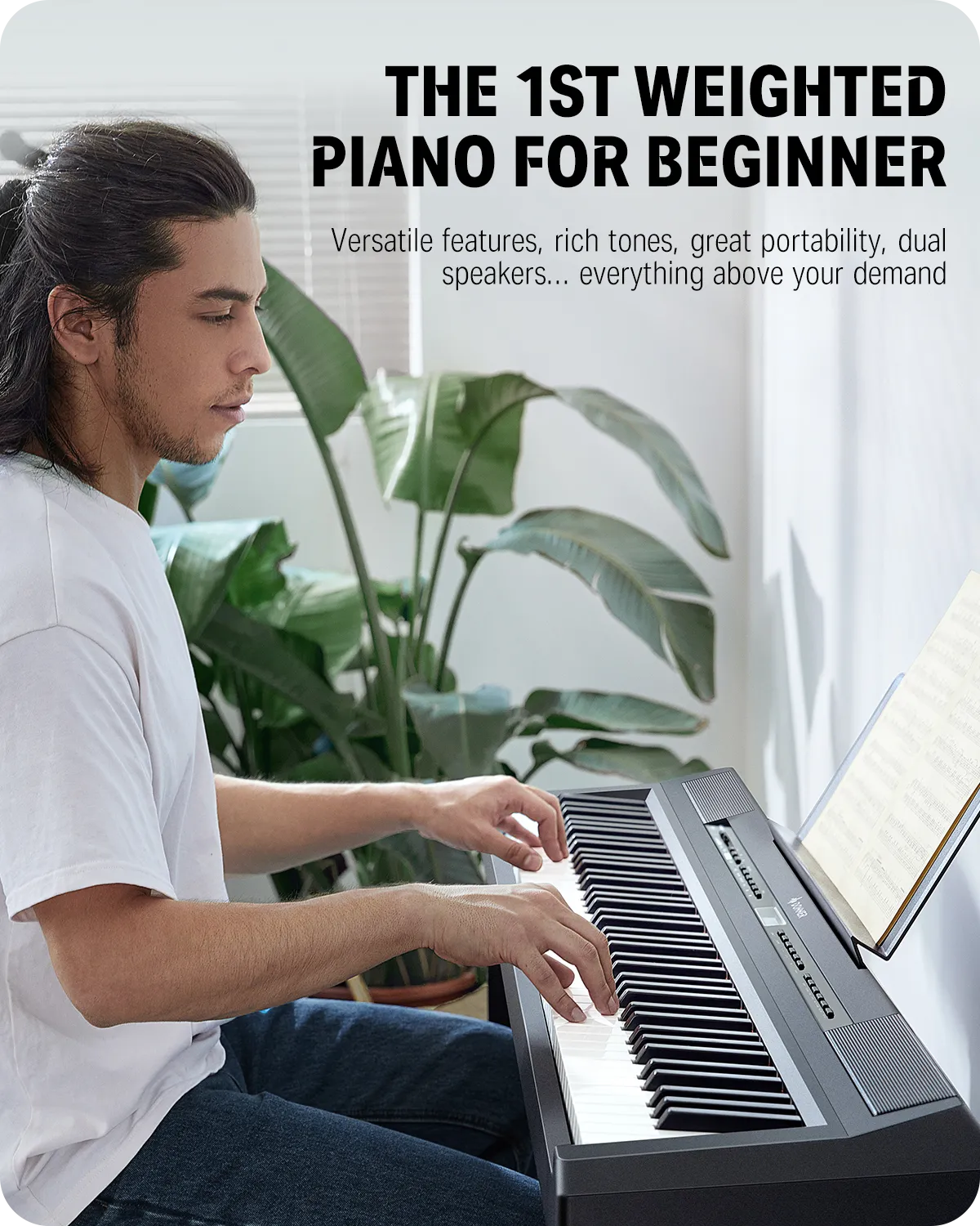 Donner DEP-20 Portable Keyboard Piano 88-Key Weighted with Stand