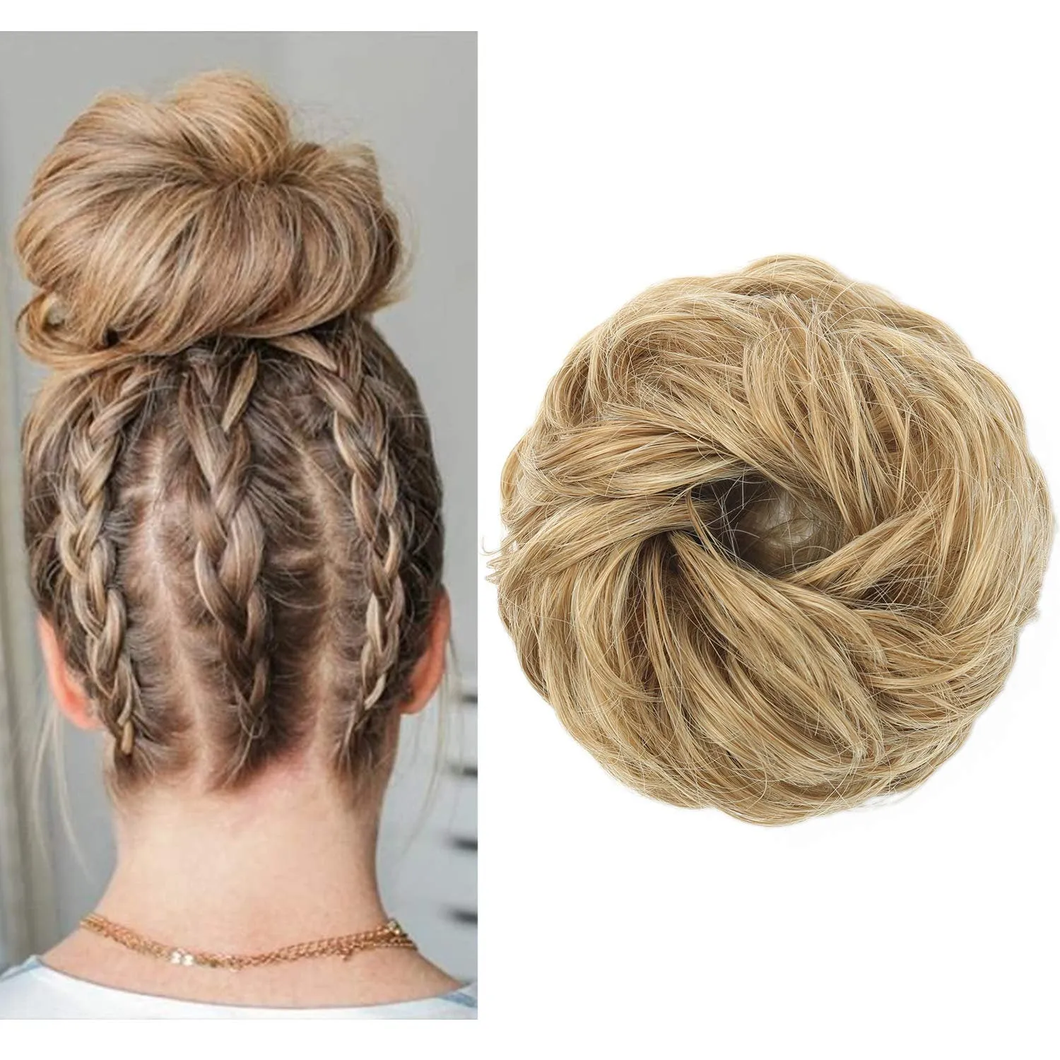 Donut Curly Wavy Messy Bun Chignon Extensions
