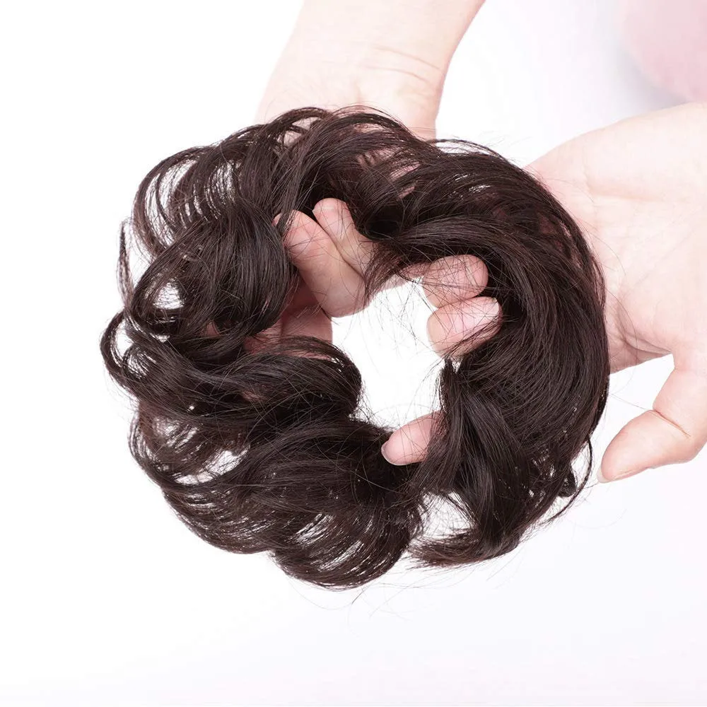 Donut Curly Wavy Messy Bun Chignon Extensions