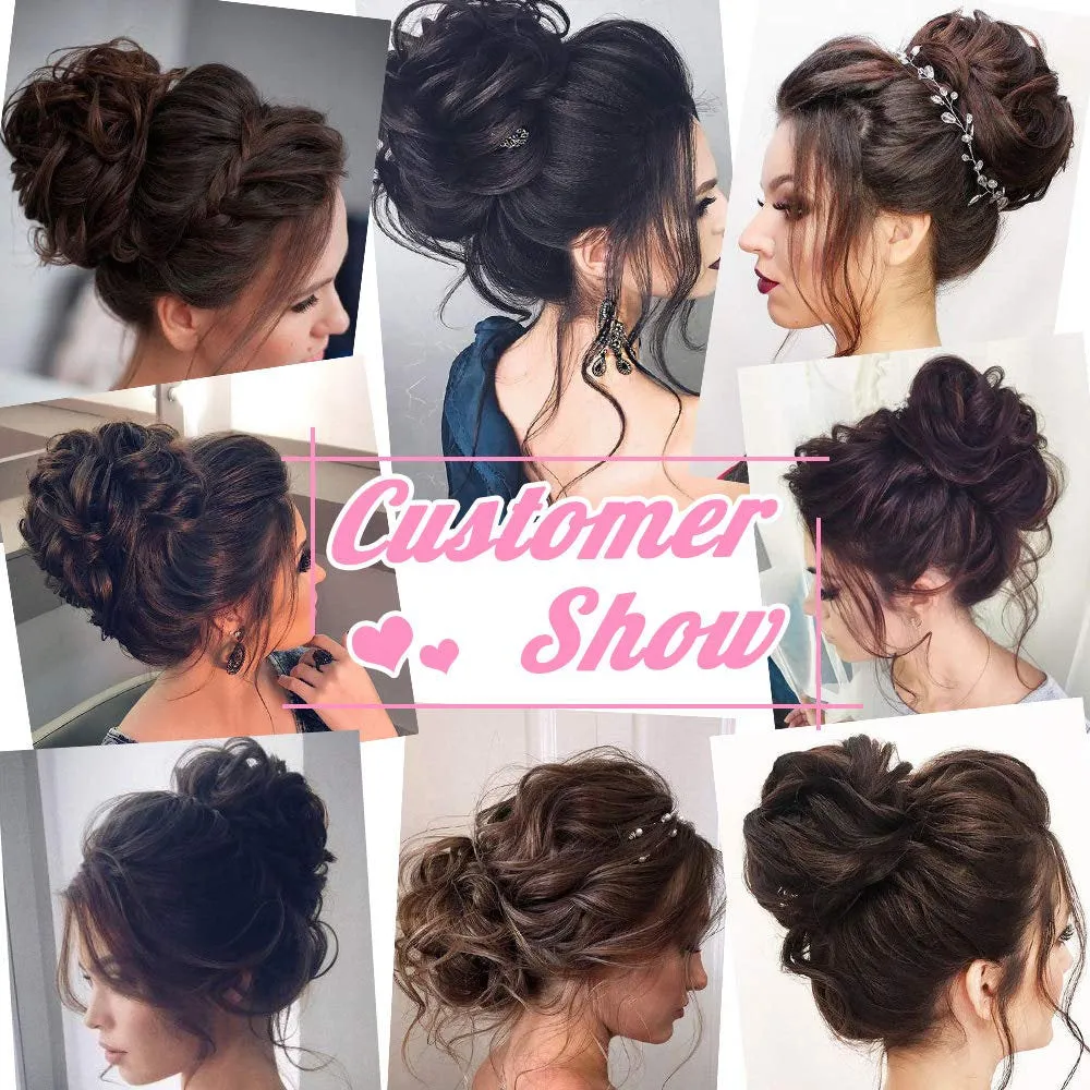 Donut Curly Wavy Messy Bun Chignon Extensions