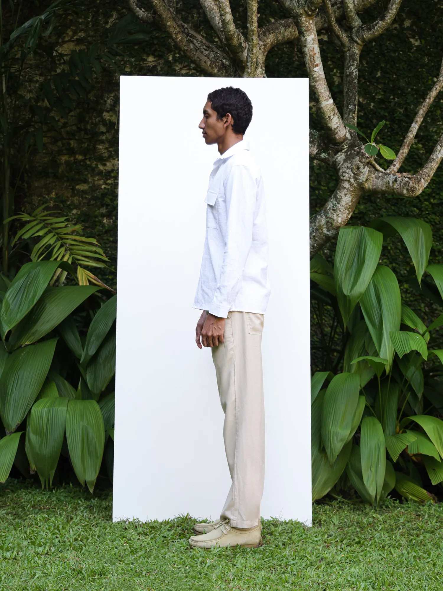 Double chest pocket pocket detailed cotton shirt