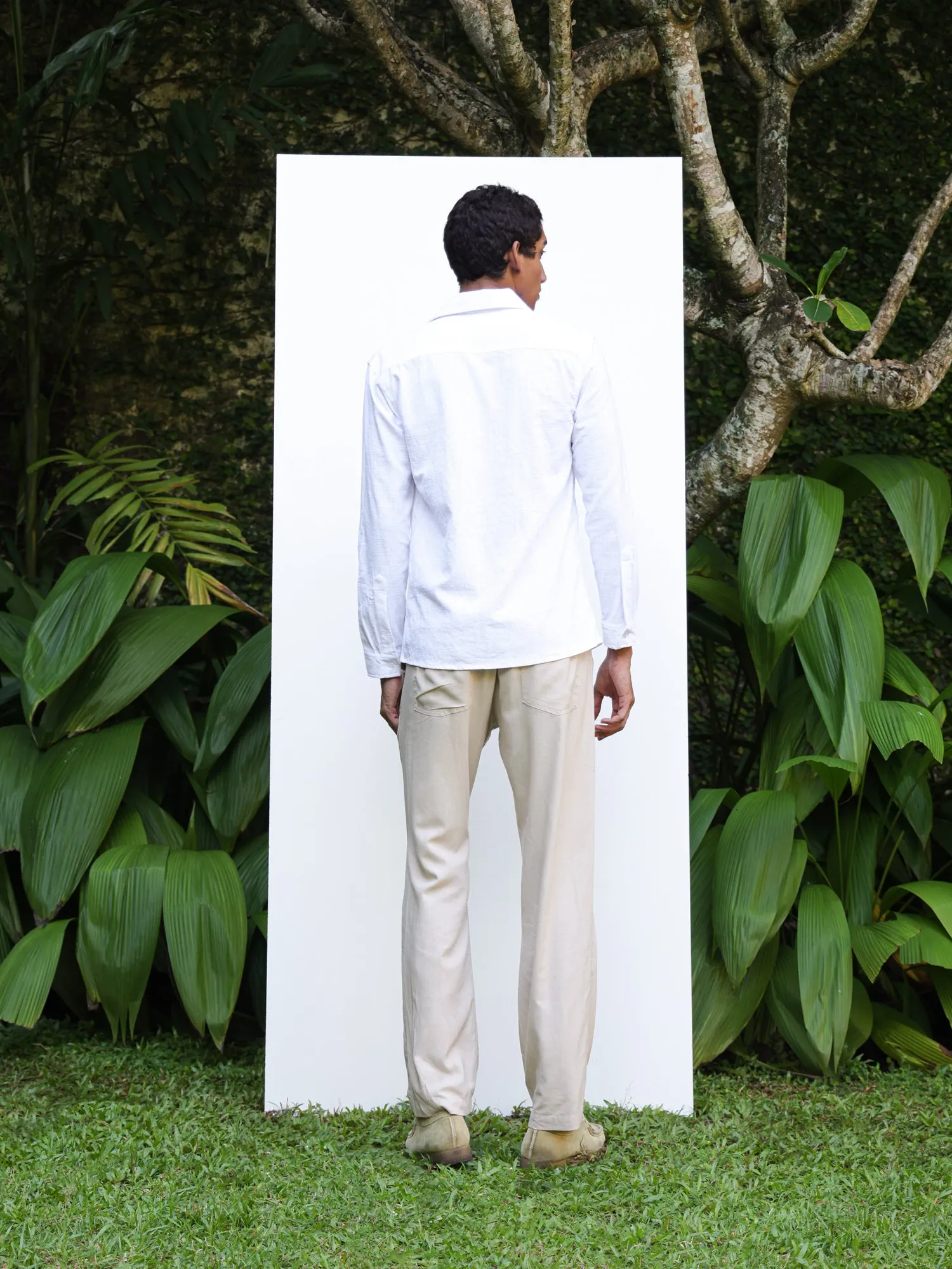 Double chest pocket pocket detailed cotton shirt