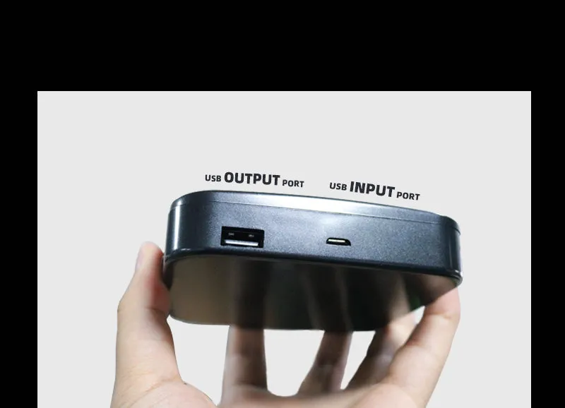 Double LED Makeup Mirror 5X magnifying with power bank for travel