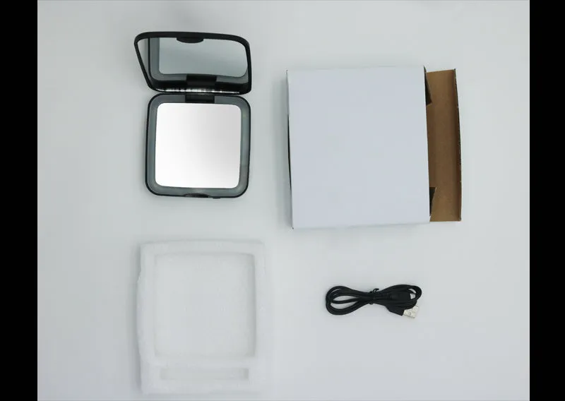 Double LED Makeup Mirror 5X magnifying with power bank for travel
