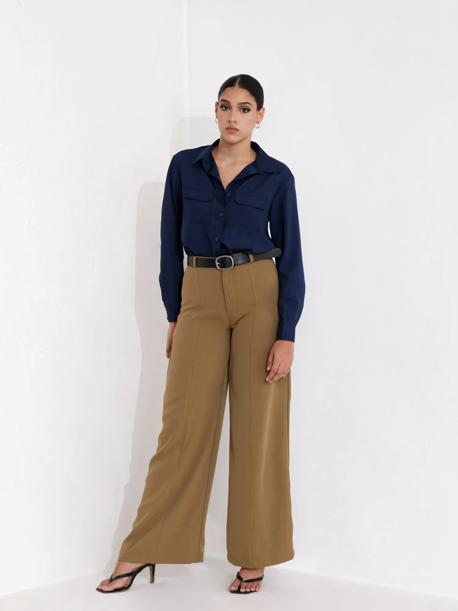 Double Pocket Detailed  Button Down Shirt