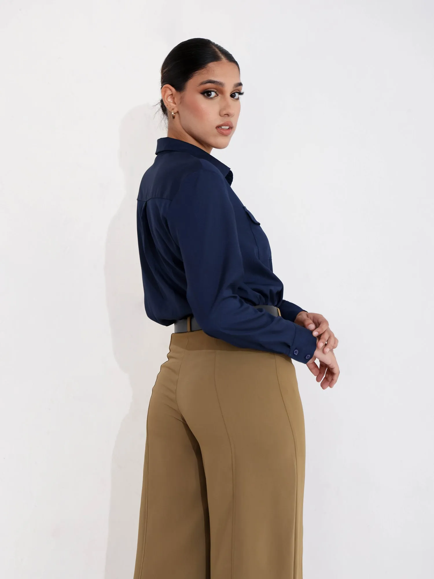 Double Pocket Detailed  Button Down Shirt