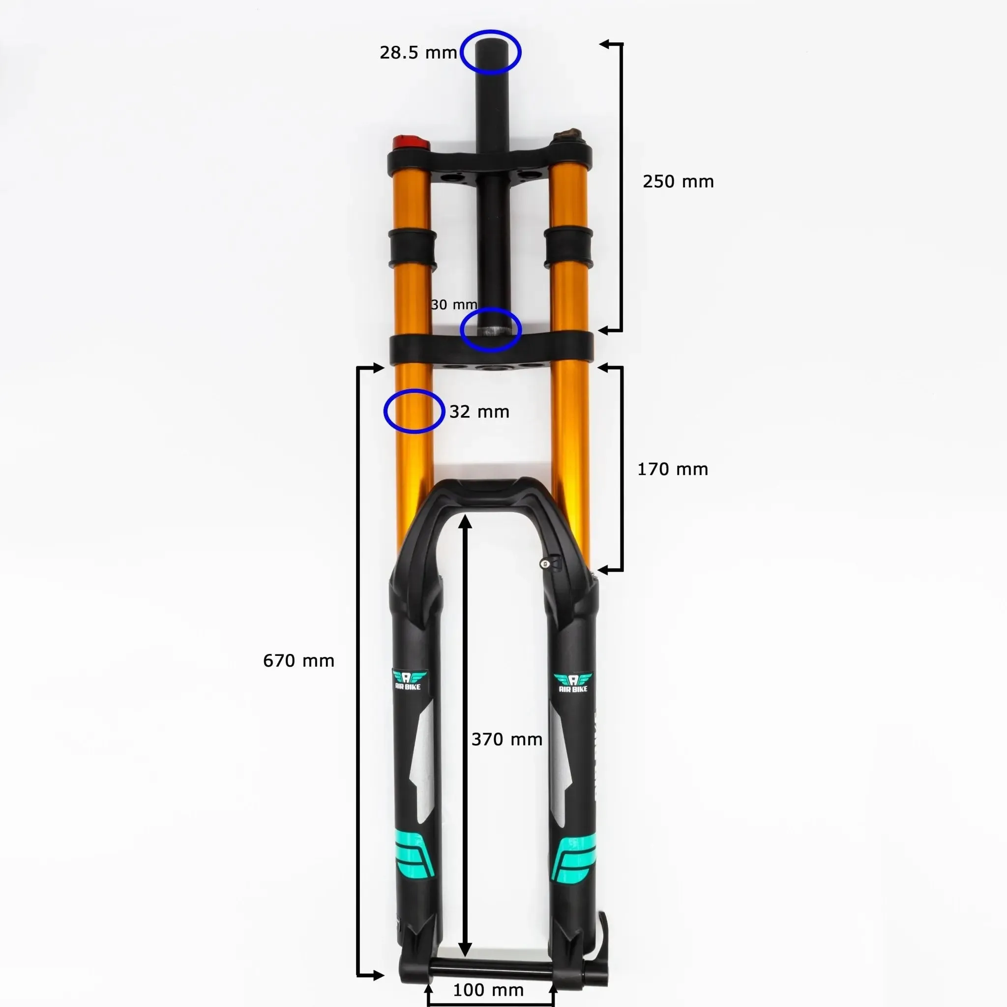Downhill Mountain Suspension Fork MTB Mountain Bike DH32 27.5inch 15mm Bolt/Thru Axel 170mm