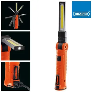 Draper 19184 3w Usb Rechargeable Cob Led Inspection Lamp Work Light & Smd Torch