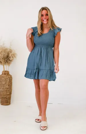 Dreamy Date Delight Mini Dress in Teal