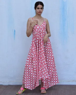 Drizzle Handblockprinted Cotton Dress - Rain Dancing