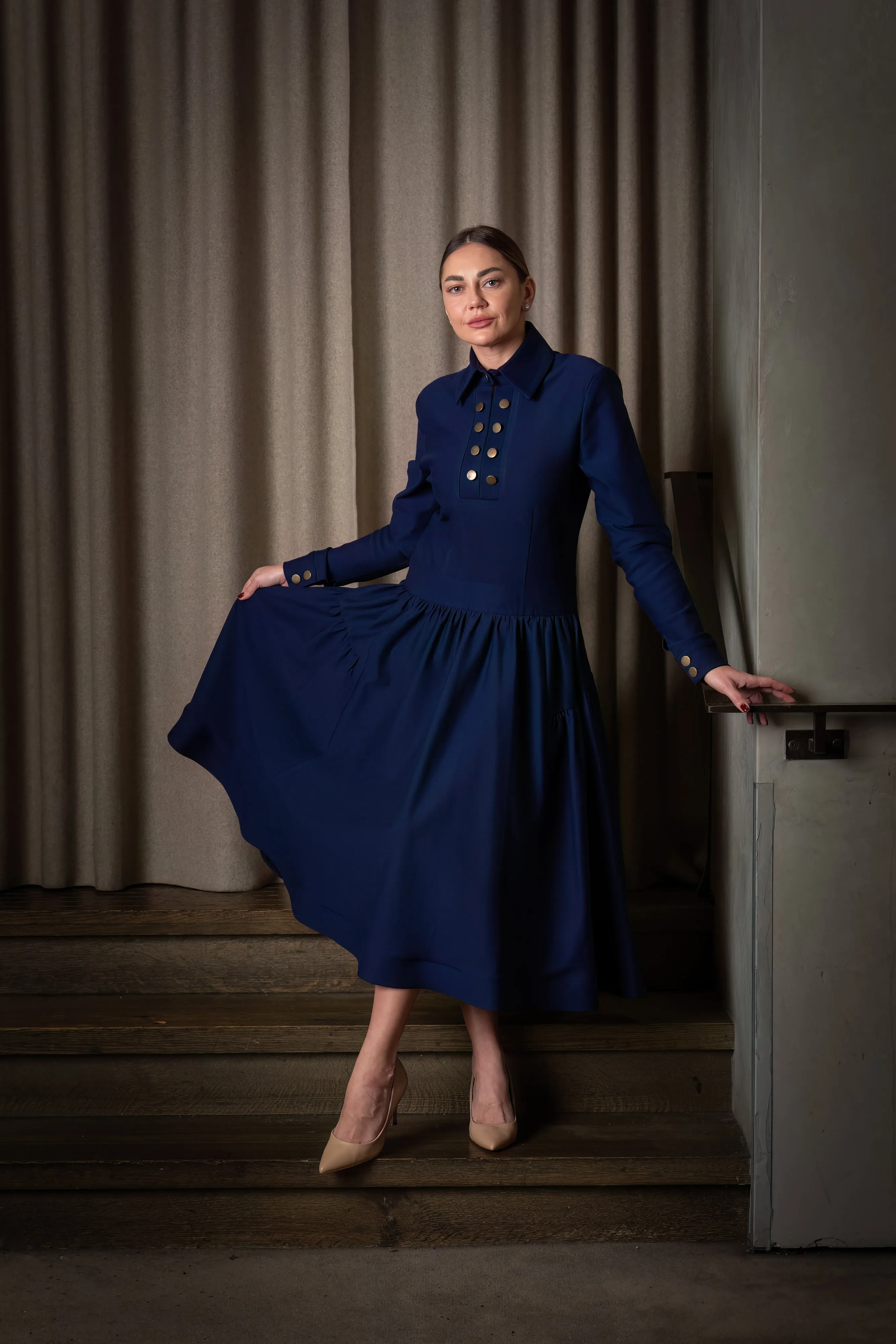 Drop-Waist Ruffled Dress