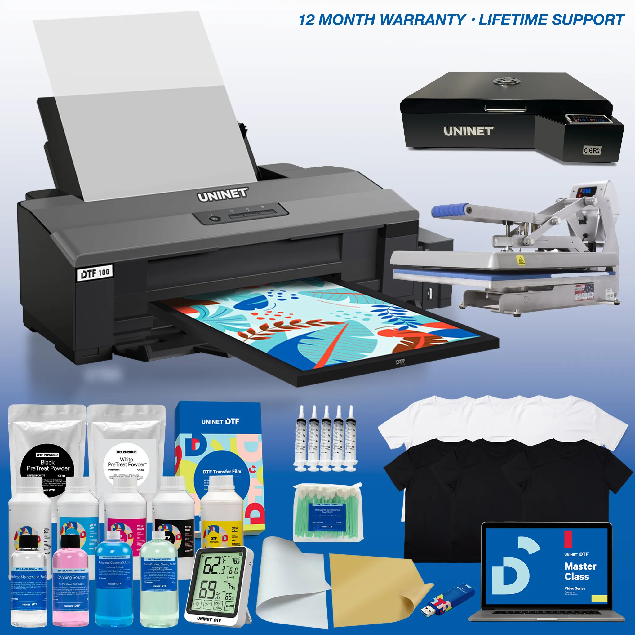 DTF 100 - Deluxe Package With 16” x 24” Heat Station and Hotronix Hover Heat Press 16" x 24"