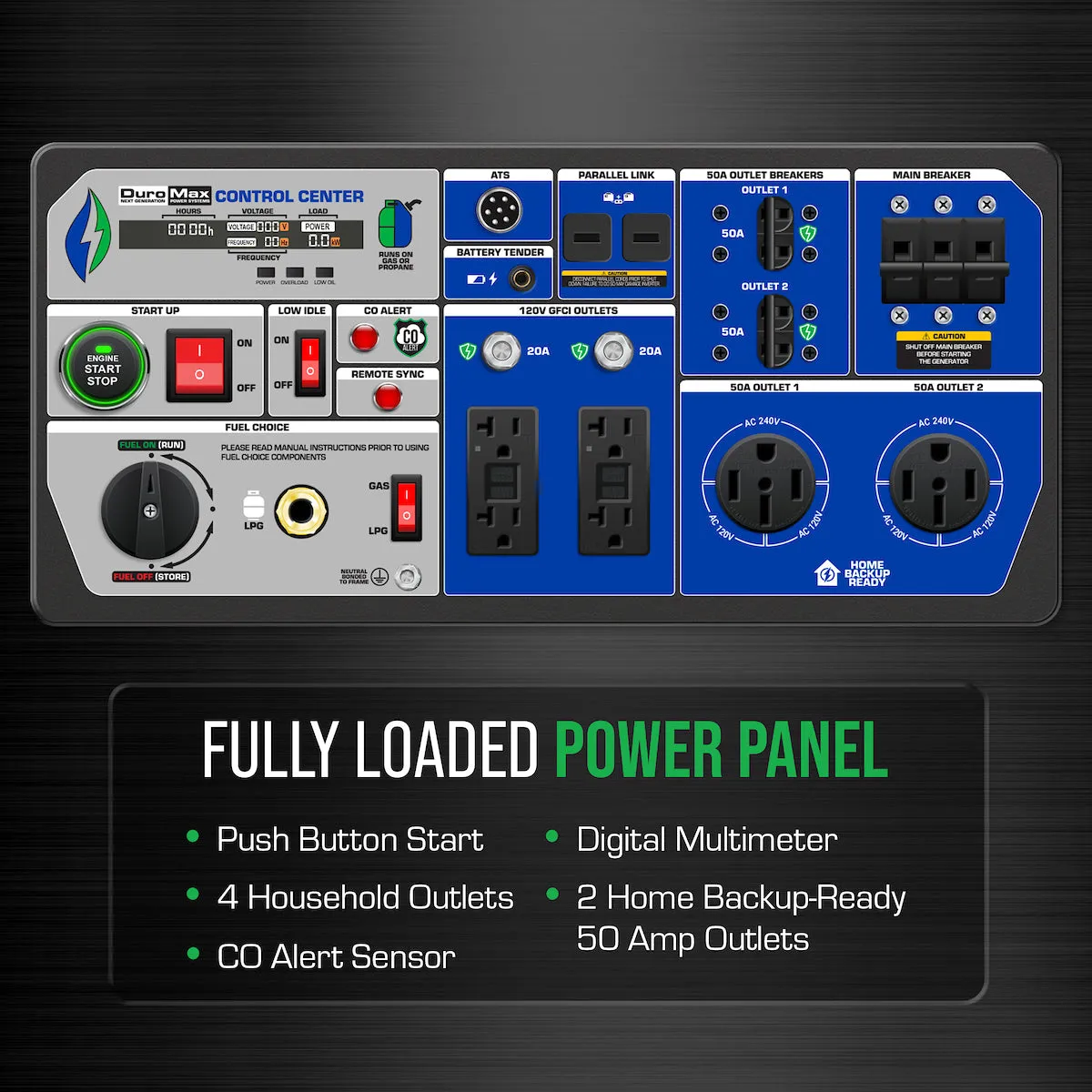 DuroMax XP16000iH 16,000 Watt Dual Fuel Portable Inverter Generator w/ CO Alert