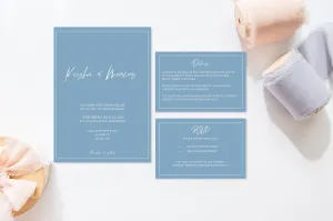 Dusty Blue Wedding Invitation Template Bundle