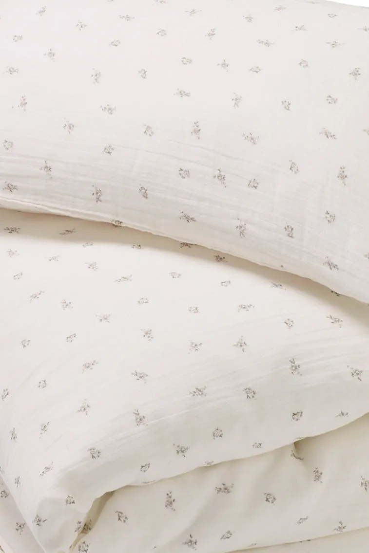 Duvet Cover Set, including Pillowcase - Taupe Rose