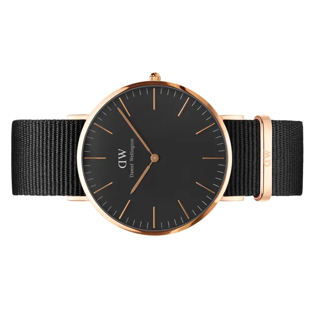 DW00100148 Daniel Wellington Classic Cornwall Black 40mm Rose Gold