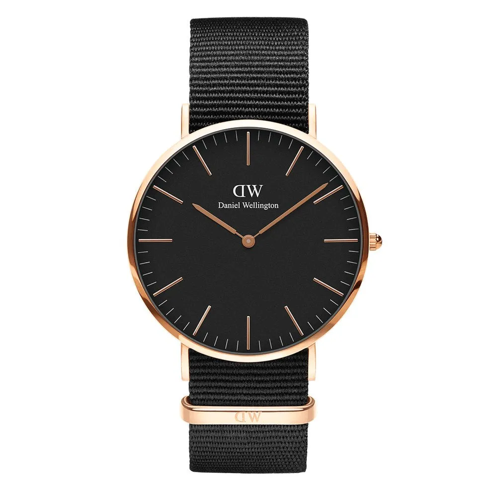 DW00100148 Daniel Wellington Classic Cornwall Black 40mm Rose Gold