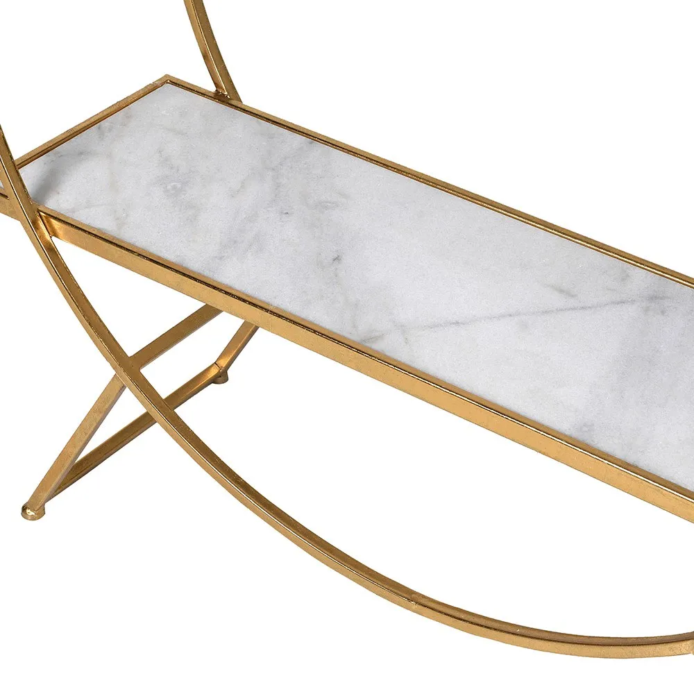Dwell Rnd Gold Marble Shelf Unit