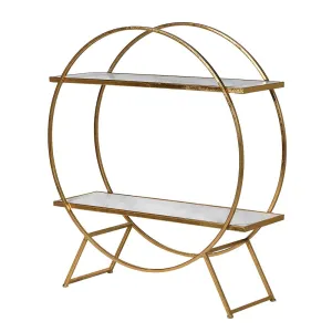 Dwell Rnd Gold Marble Shelf Unit