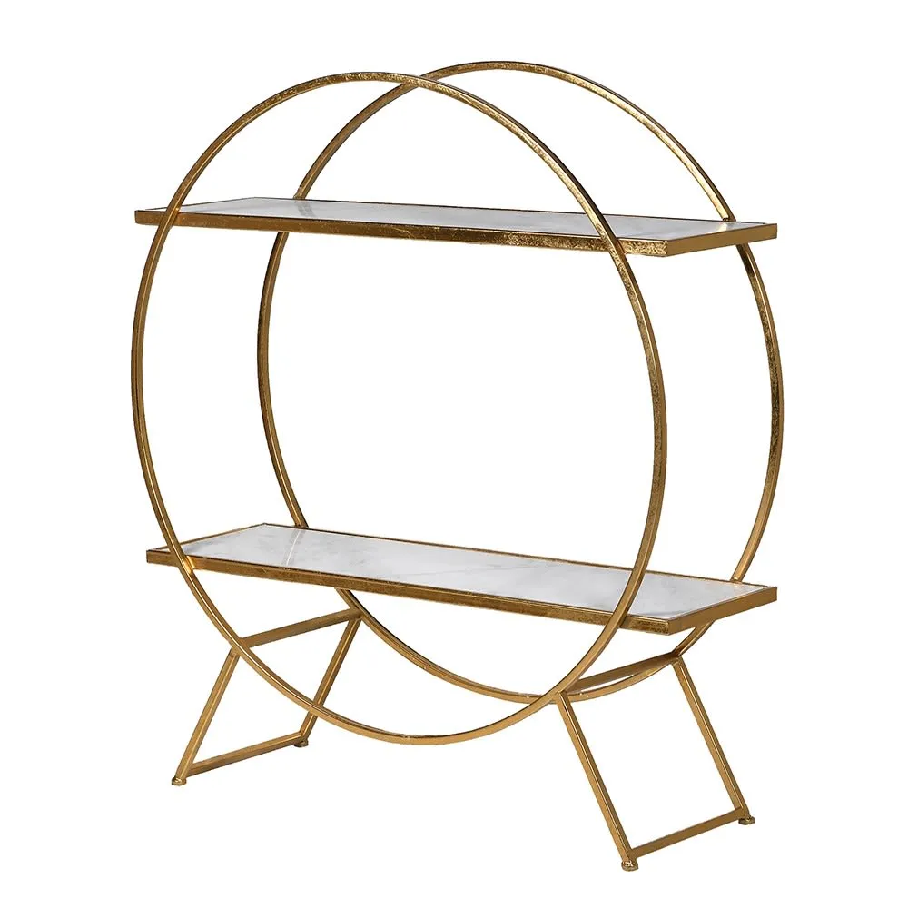 Dwell Rnd Gold Marble Shelf Unit
