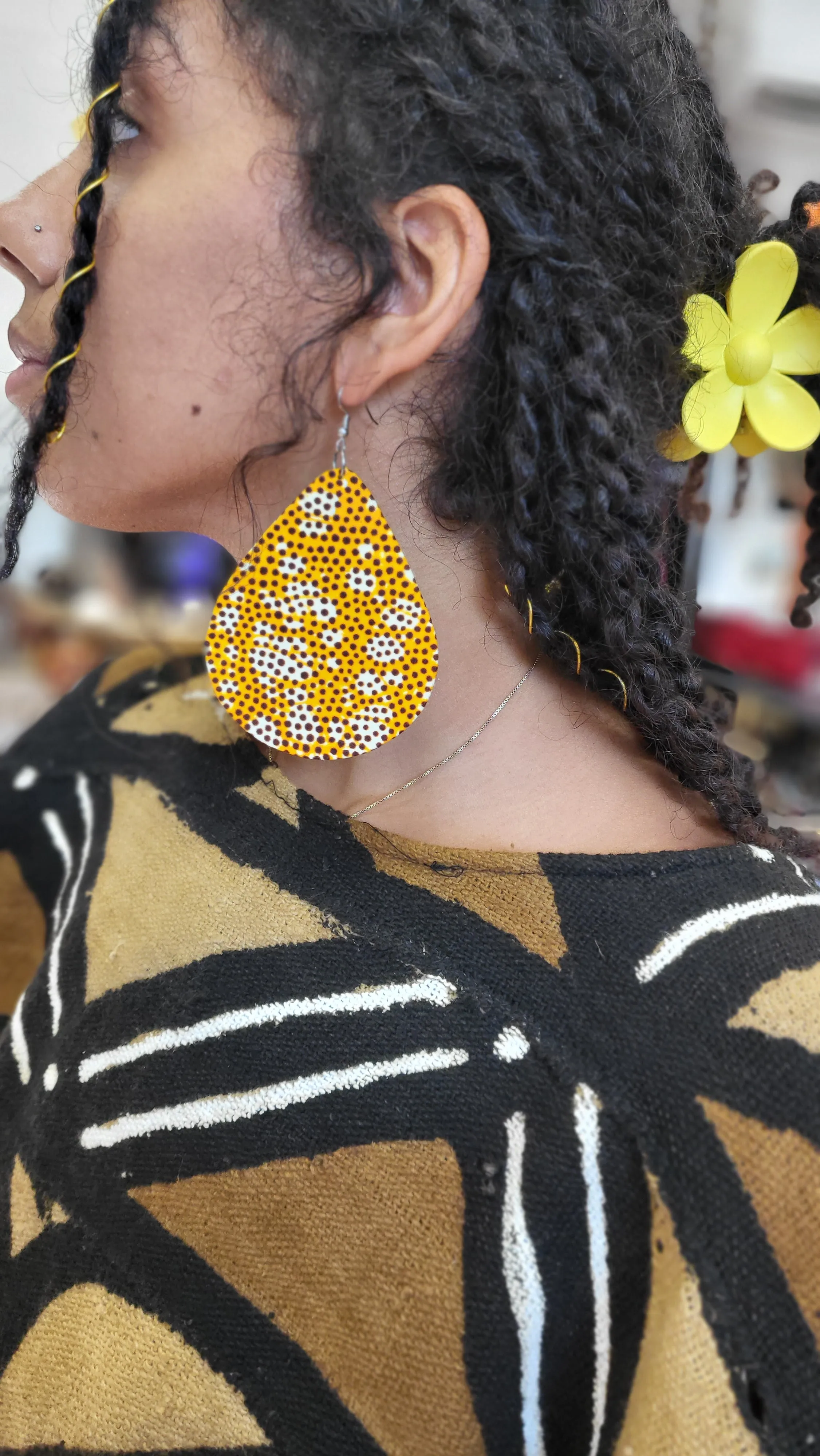 Earring - African Fabric | Bold Statement | Geri's Bluffing Boutique