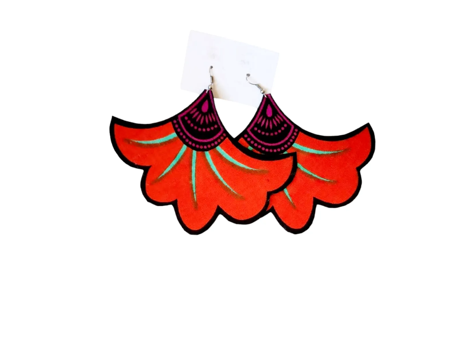 Earring - African Fabric | Bold Statement | Geri's Bluffing Boutique