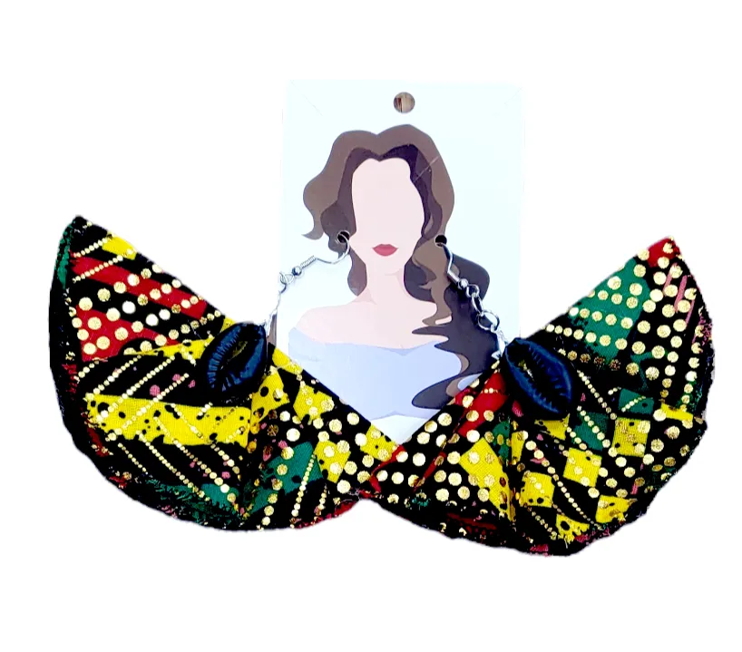 Earring - African Fabric | Bold Statement | Geri's Bluffing Boutique