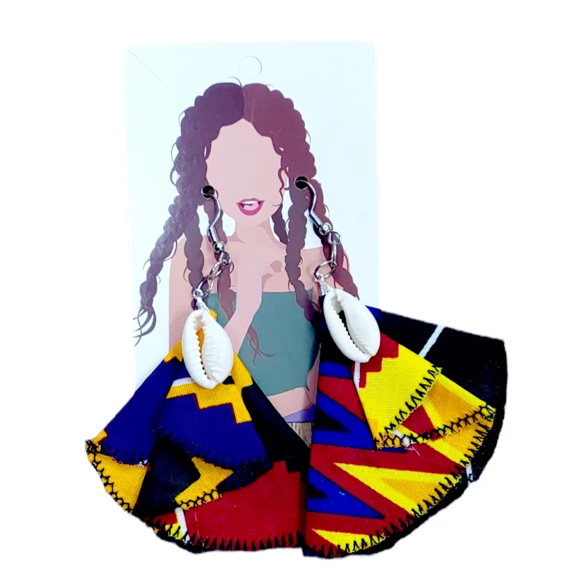 Earring - African Fabric | Bold Statement | Geri's Bluffing Boutique