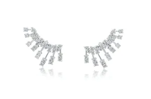Earrings 14kt Gold Climber Round Diamonds Stardusts