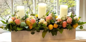 Easter  Candle Centerpiece, 24"L X 1 2"W X 10" H