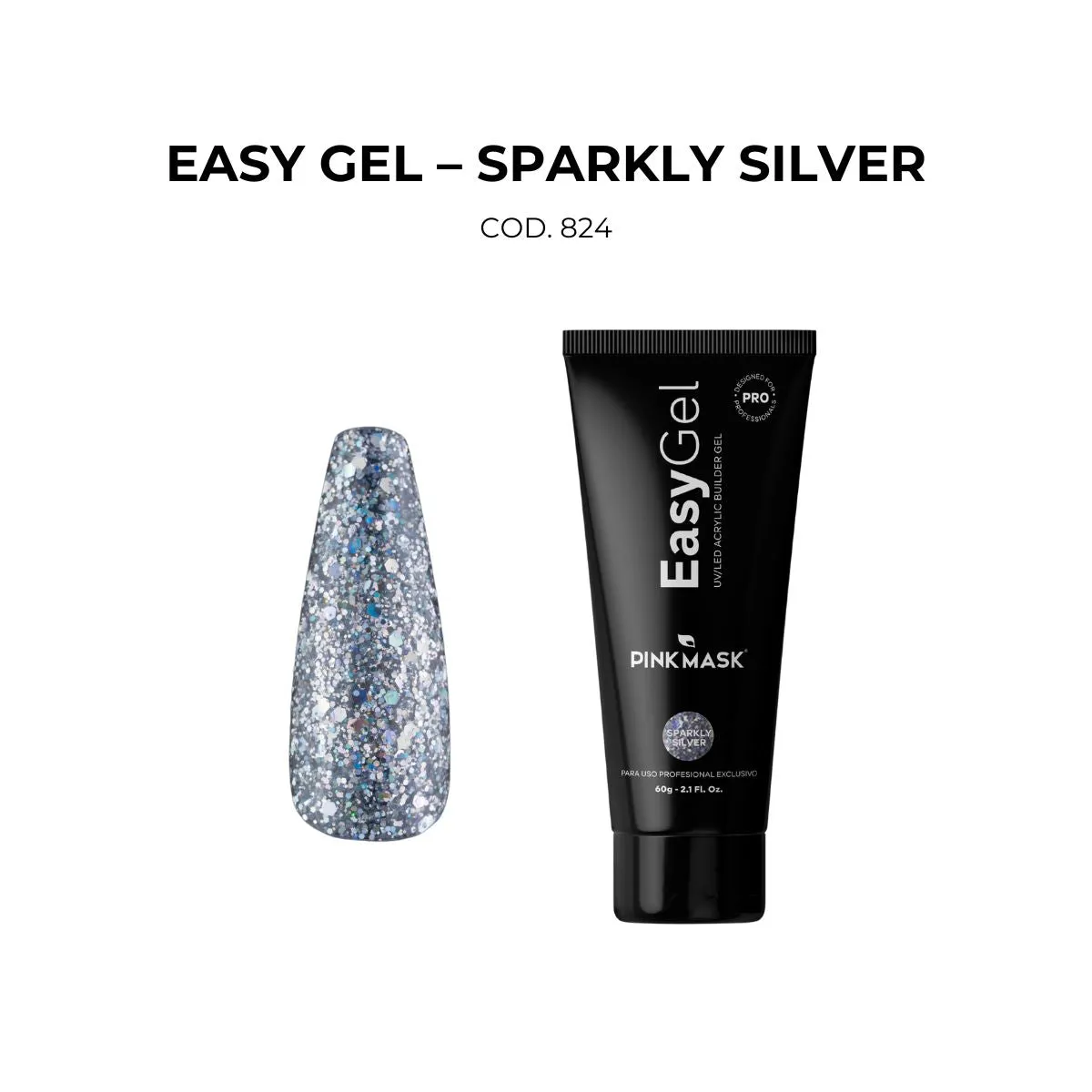 Easy Gel – Sparkly Silver - 2 oz