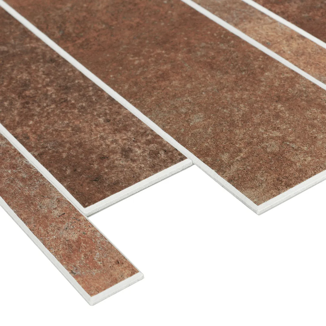 Easy Luxe 12" x 12" Stone Composite Peel & Stick Mosaic Tile (0.96 Sq. Ft. / Sheet) Bond Tile Color: Terracotta