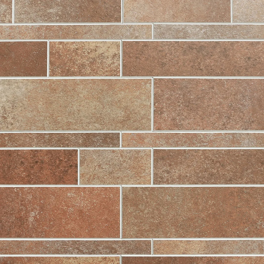 Easy Luxe 12" x 12" Stone Composite Peel & Stick Mosaic Tile (0.96 Sq. Ft. / Sheet) Bond Tile Color: Terracotta