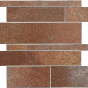 Easy Luxe 12" x 12" Stone Composite Peel & Stick Mosaic Tile (0.96 Sq. Ft. / Sheet) Bond Tile Color: Terracotta