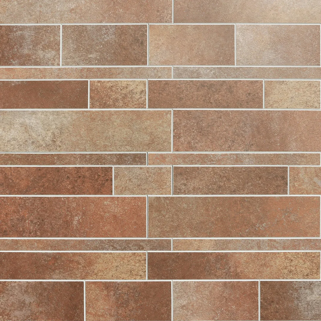 Easy Luxe 12" x 12" Stone Composite Peel & Stick Mosaic Tile (0.96 Sq. Ft. / Sheet) Bond Tile Color: Terracotta