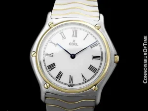 Ebel Classic Wave Full Size Mens Watch with Bracelet - Stainless Steel and 18K Gold
