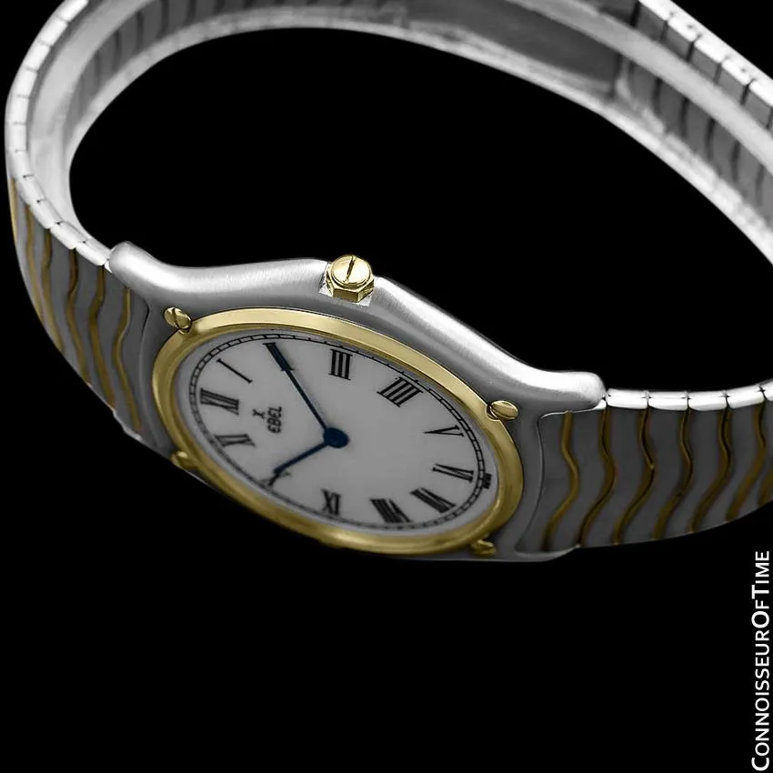 Ebel Classic Wave Full Size Mens Watch with Bracelet - Stainless Steel and 18K Gold