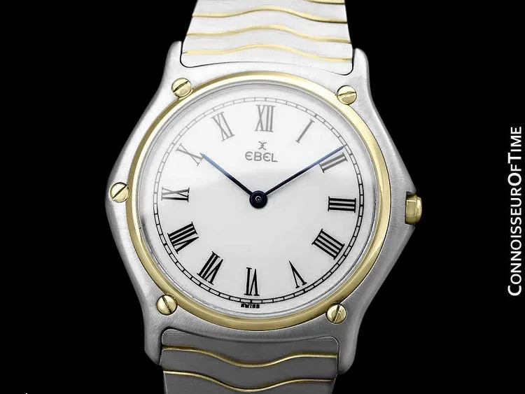 Ebel Classic Wave Full Size Mens Watch with Bracelet - Stainless Steel and 18K Gold