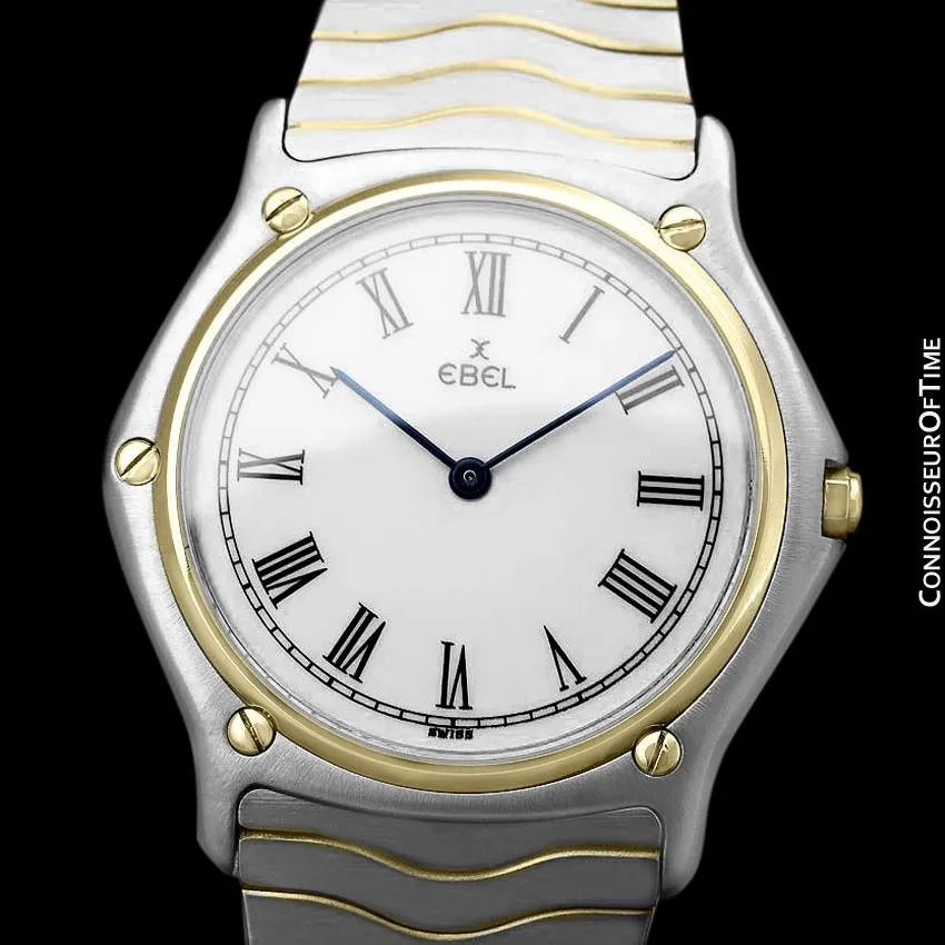 Ebel Classic Wave Full Size Mens Watch with Bracelet - Stainless Steel and 18K Gold