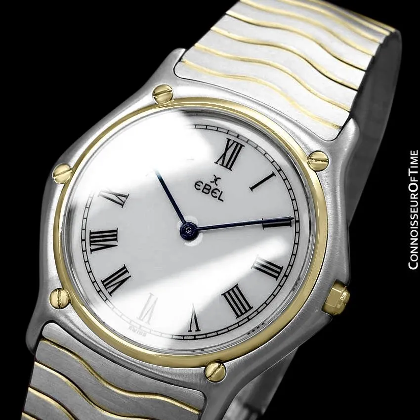 Ebel Classic Wave Full Size Mens Watch with Bracelet - Stainless Steel and 18K Gold