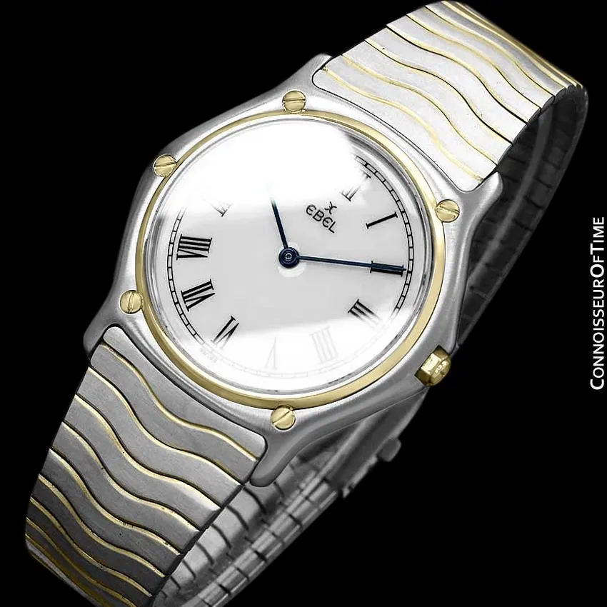 Ebel Classic Wave Full Size Mens Watch with Bracelet - Stainless Steel and 18K Gold
