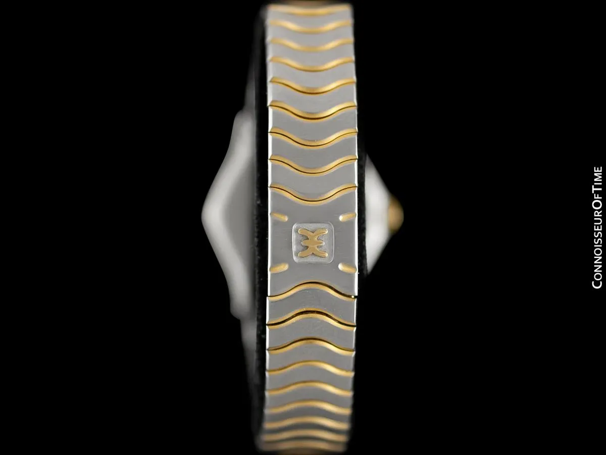 Ebel Classic Wave Ladies Mini Watch - Stainless Steel & 18K Gold with Original Factory Set Ebel Diamonds