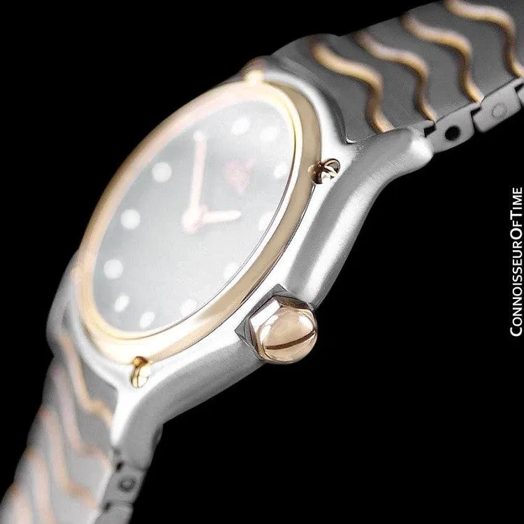 Ebel Classic Wave Ladies Mini Watch - Stainless Steel & 18K Gold with Original Factory Set Ebel Diamonds