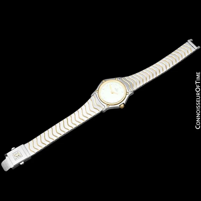 Ebel Classic Wave Ladies Mini Watch - Stainless Steel and 18K Gold with Original Factory Set Ebel Diamonds