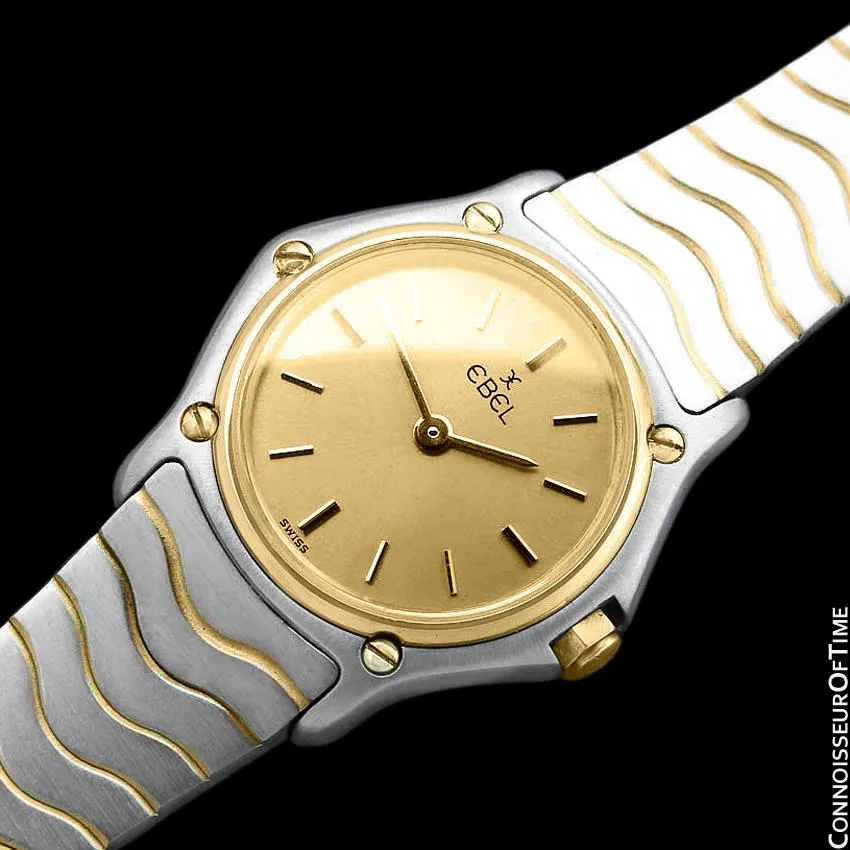 Ebel Classic Wave Ladies Two-Tone Mini Bracelet Watch - Stainless Steel & 18K Gold