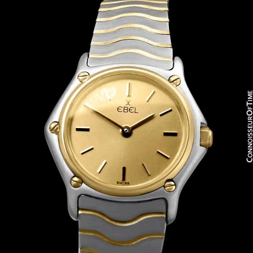 Ebel Classic Wave Ladies Two-Tone Mini Bracelet Watch - Stainless Steel & 18K Gold