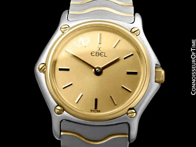 Ebel Classic Wave Ladies Two-Tone Mini Bracelet Watch - Stainless Steel & 18K Gold