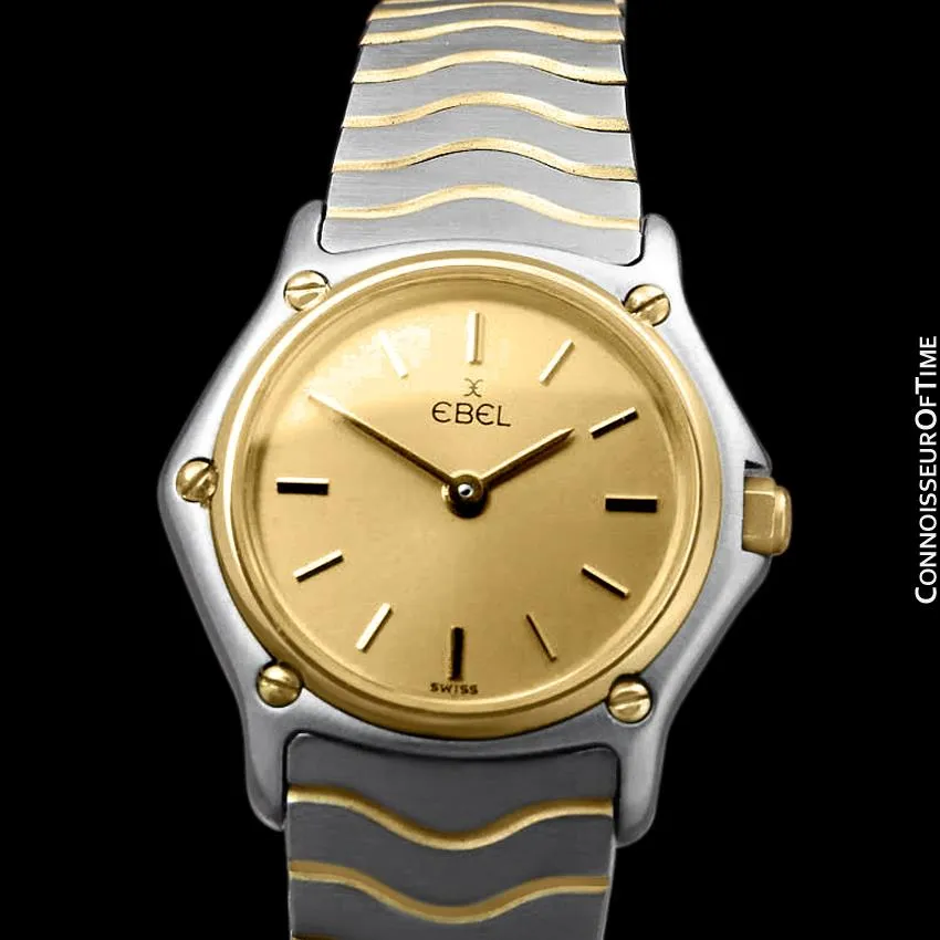 Ebel Classic Wave Ladies Two-Tone Mini Bracelet Watch - Stainless Steel & 18K Gold