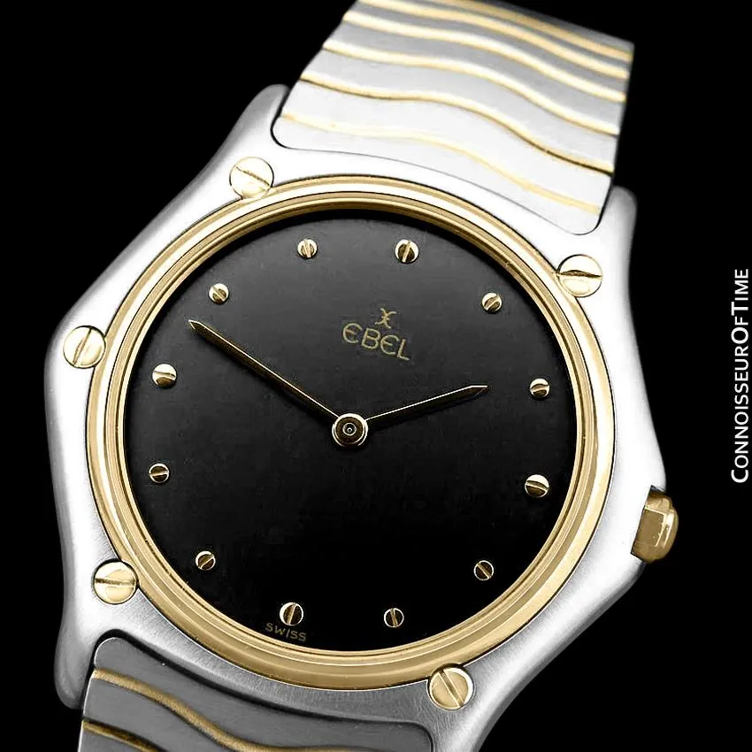 Ebel Classic Wave Unisex Mens Midsize Watch with Bracelet - Stainless Steel and 18K Gold